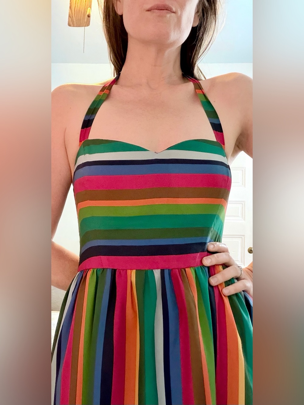 ModCloth My Zest Intentions Rainbow Sweatheart Halter Maxi Dress - M - Picture 6 of 9